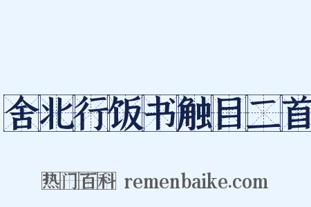 舍北行饭书触目二首是什么意思的图片